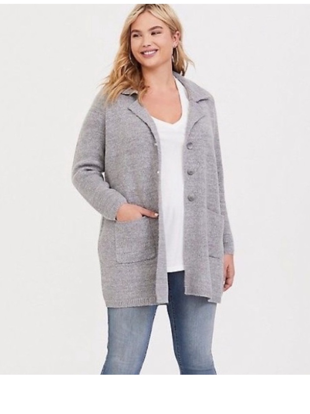 Torrid Gray Notched Collar Sweater Coat size 0
